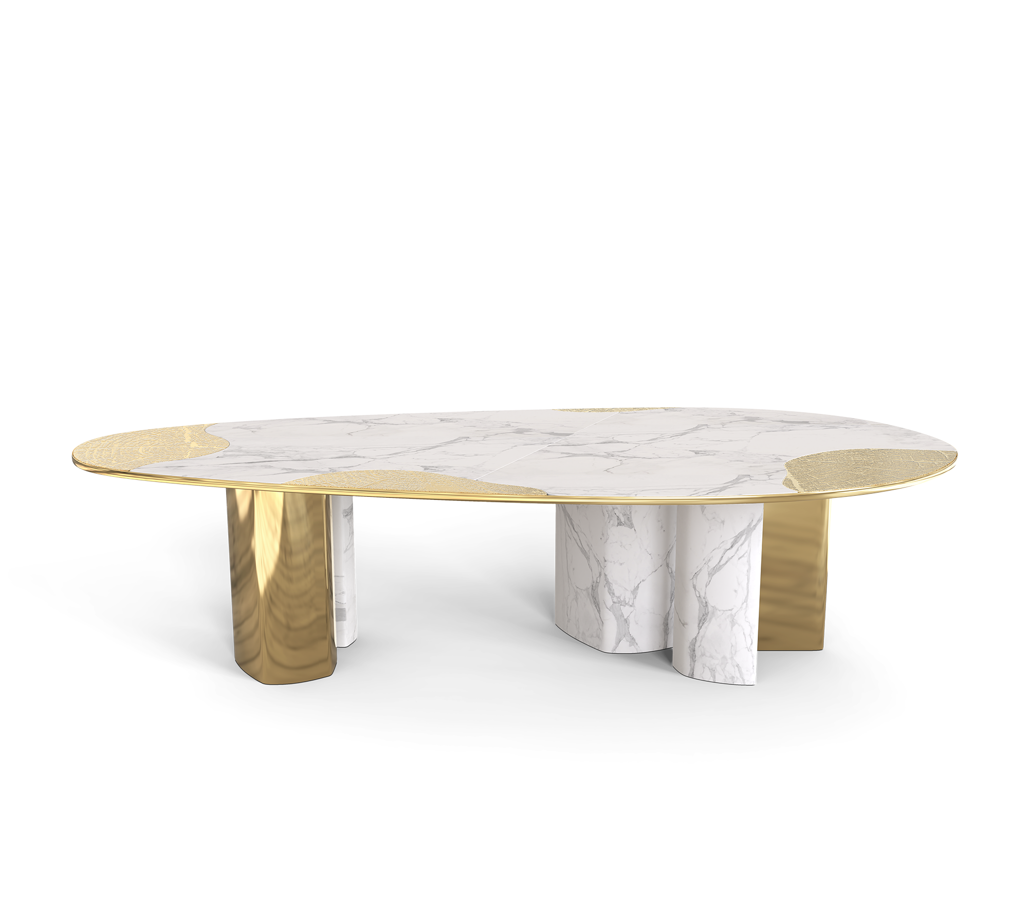 Athena Carrara marmer en gouden eettafel