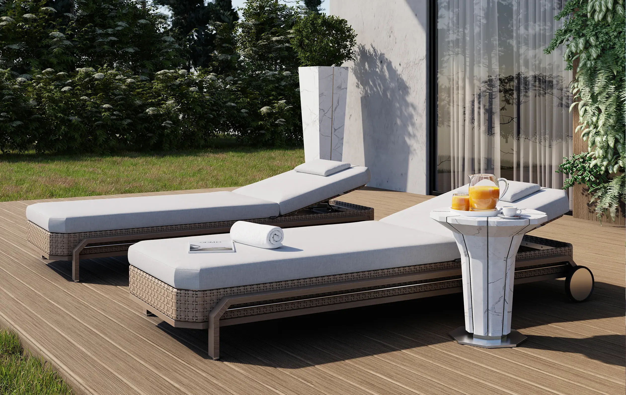 Heritage houten tuinligstoel - 7