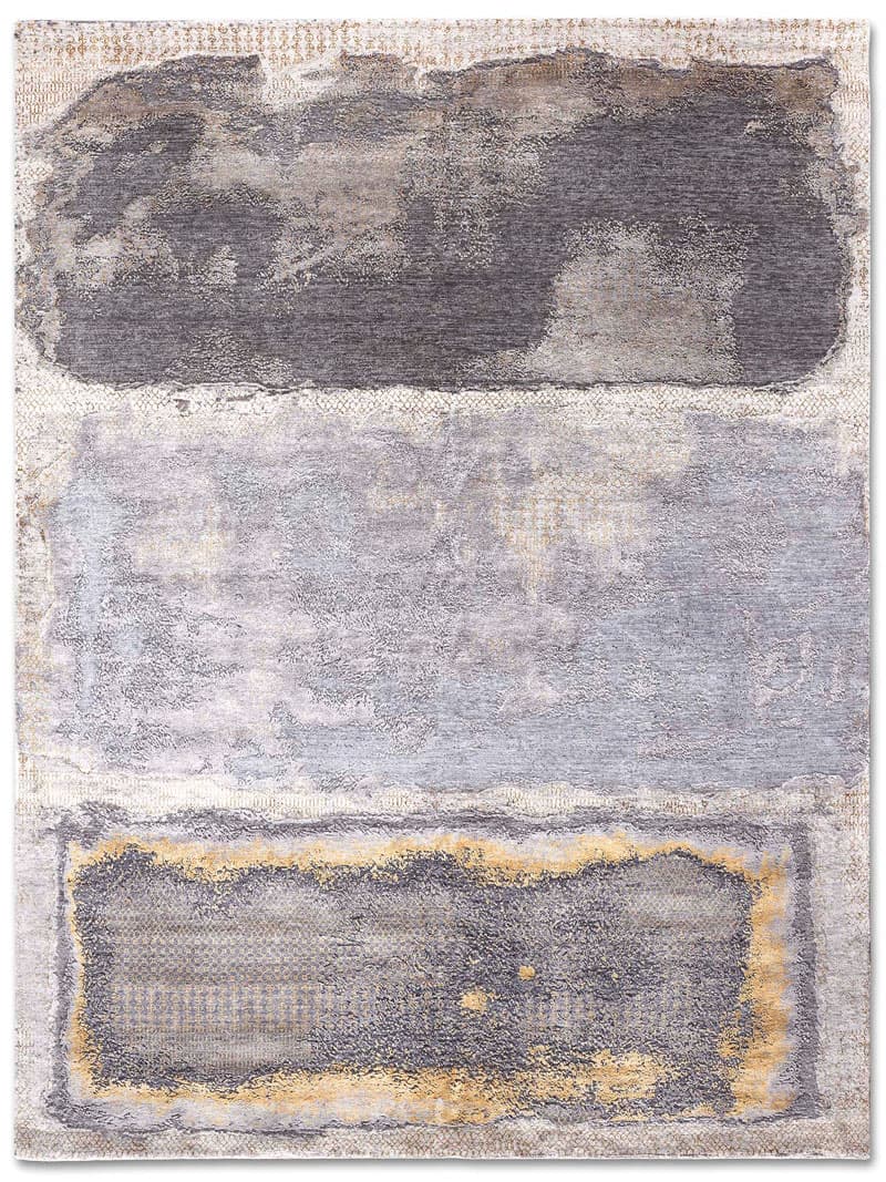 Silver Abstract handgemaakte luxe vloerkleed