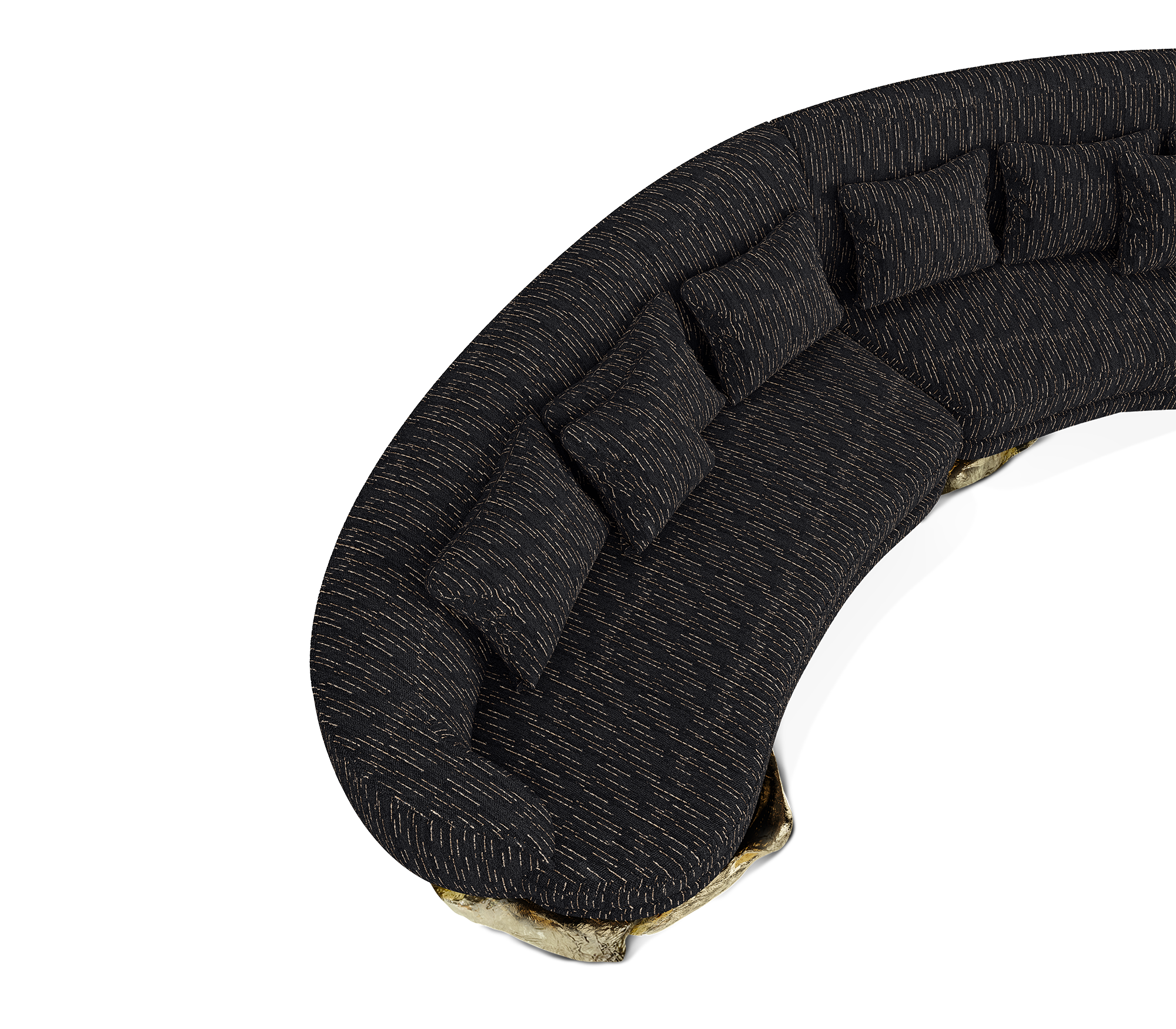 Angora zwarte gebogen bank