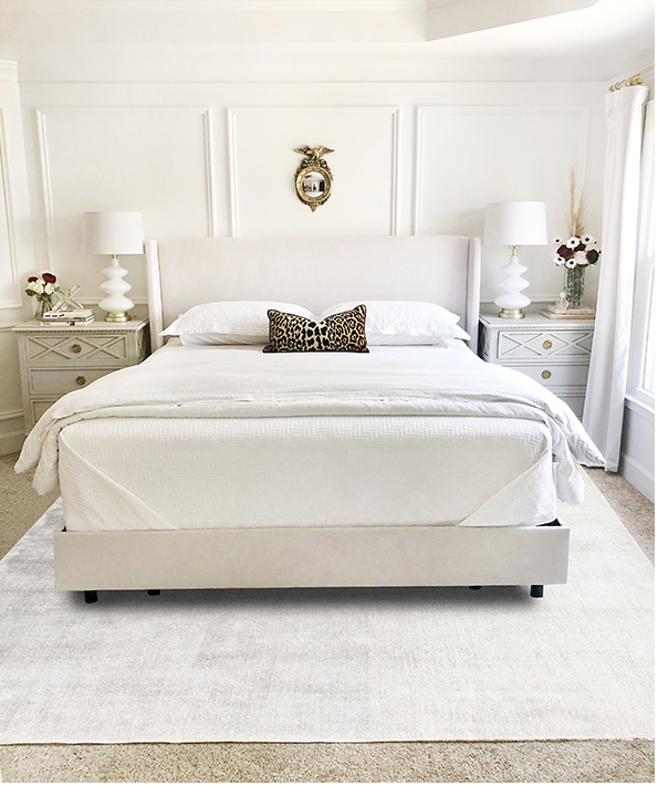 Effen viscose Sand tapijt