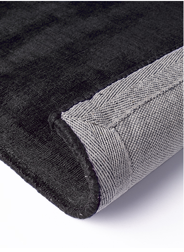 Effen Black Indiaas handgeweven tapijt | Maat: 160 × 230 cm
