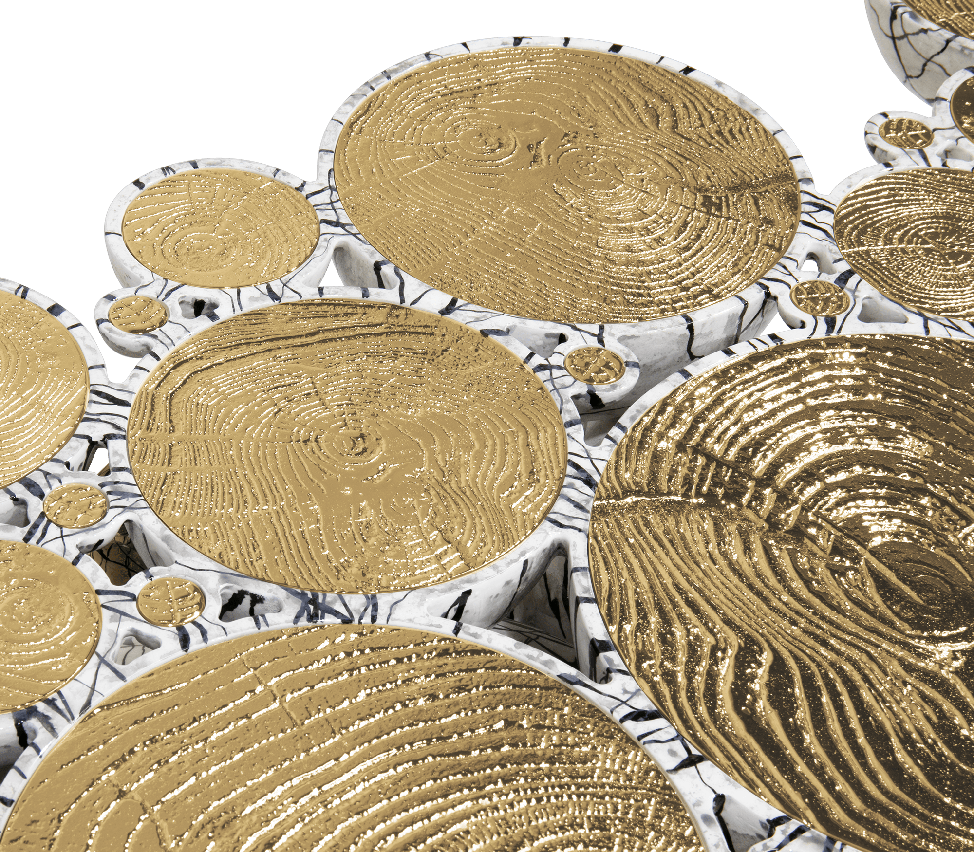 Orbit faux-marmer console