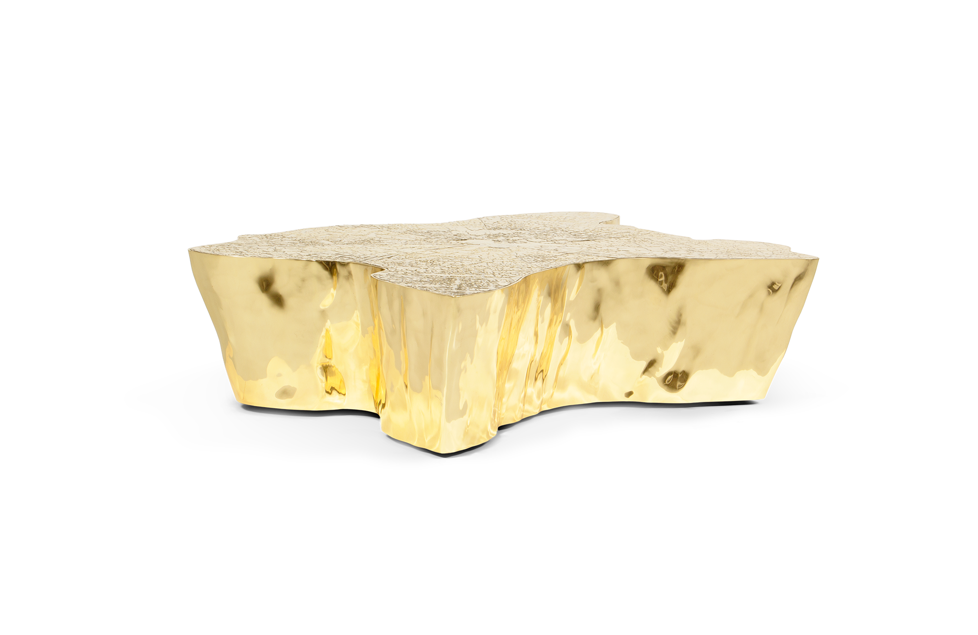 Paradise gouden salontafel | Afmetingen: B 123 × D 102 × H 30 cm
