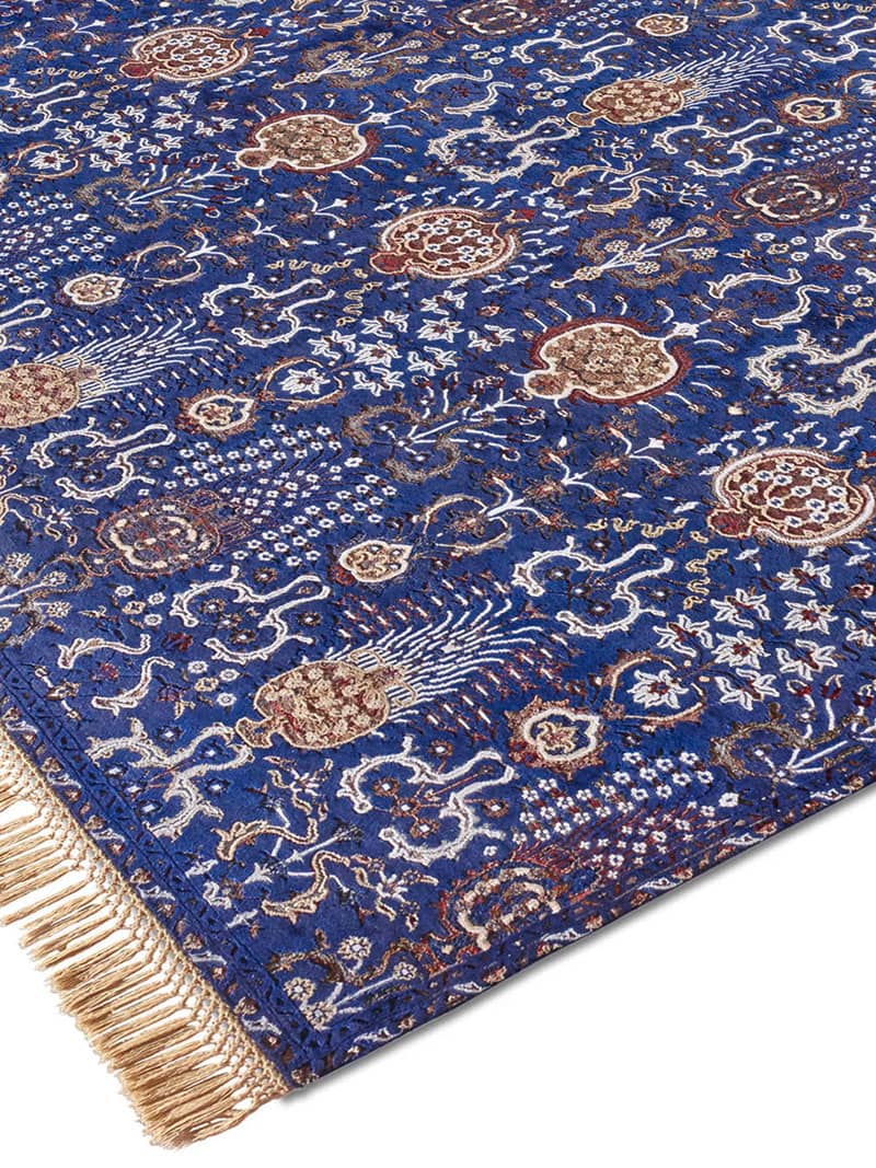 Isfahan Blue handgemaakte luxe vloerkleed