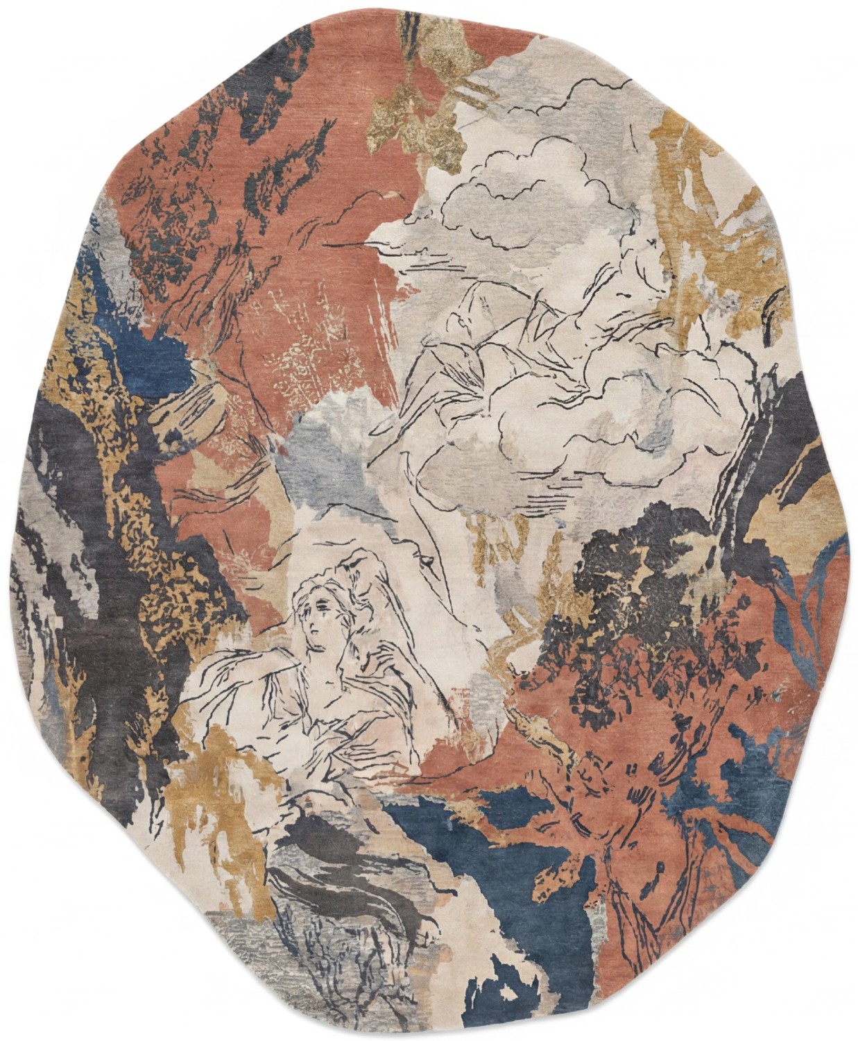 Stone Medallion Round design vloerkleed | Maat: 300 × 400 cm
