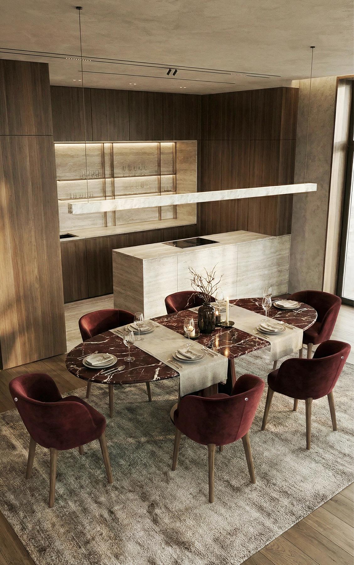 Aura ovale marmeren eettafel