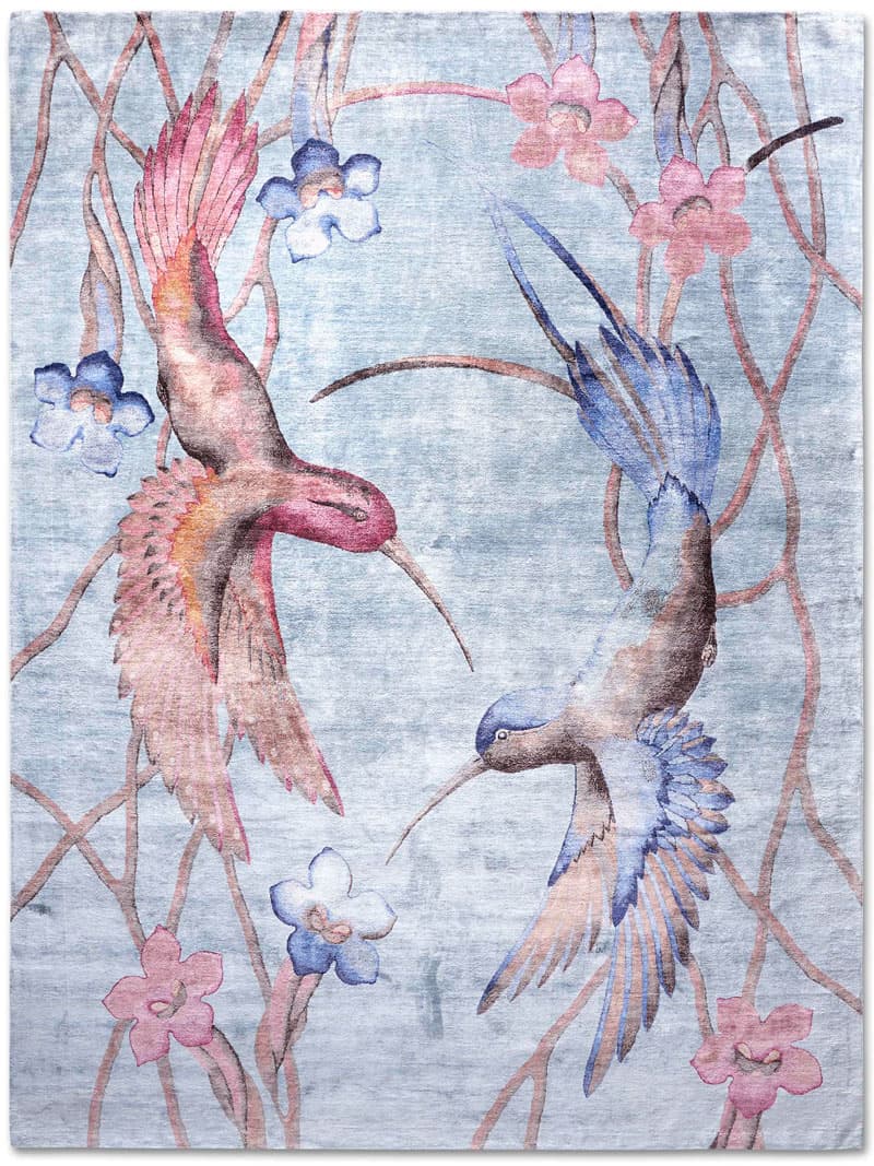 Hummingbirds handgeknoopt vloerkleed