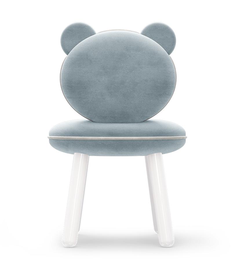 Fluffy Bear lichtblauwe kinderstoel
