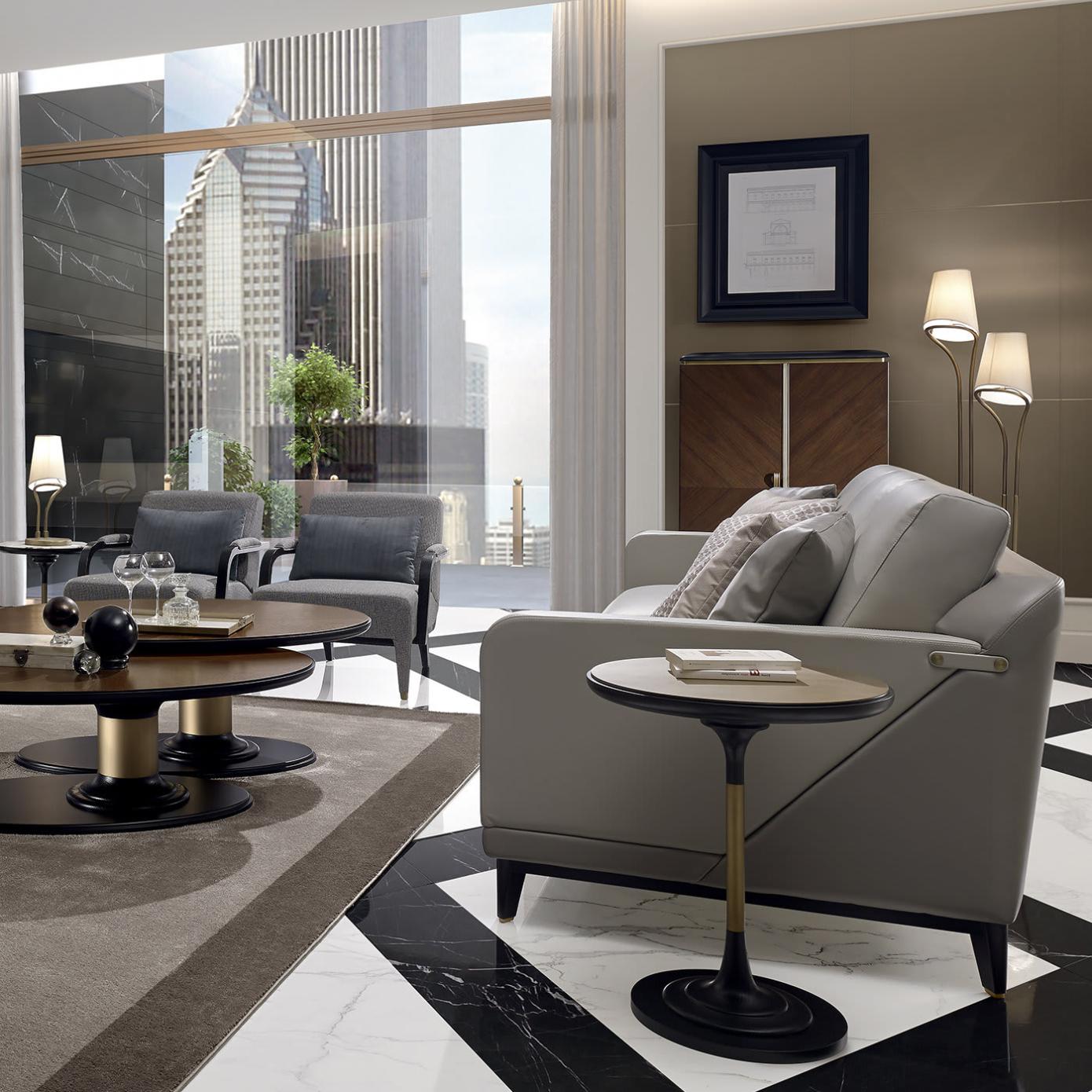 Bijzettafel met messing blad | Afmetingen: Ø 50 × H 60 cm Bijzettafel met messing blad | Afmetingen: Ø 50 × H 60 cm