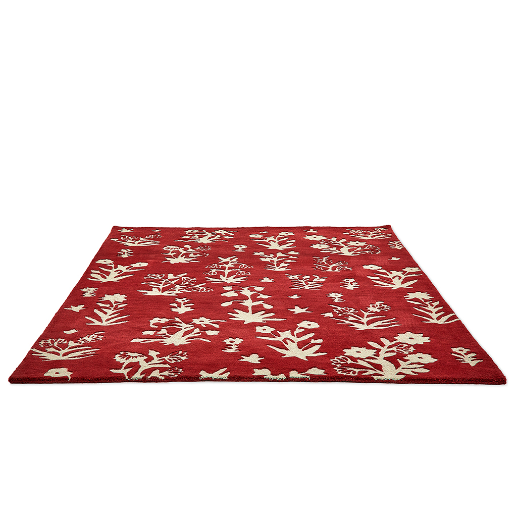Woodland glade damson rood tapijt | Maat: 250 × 350 cm