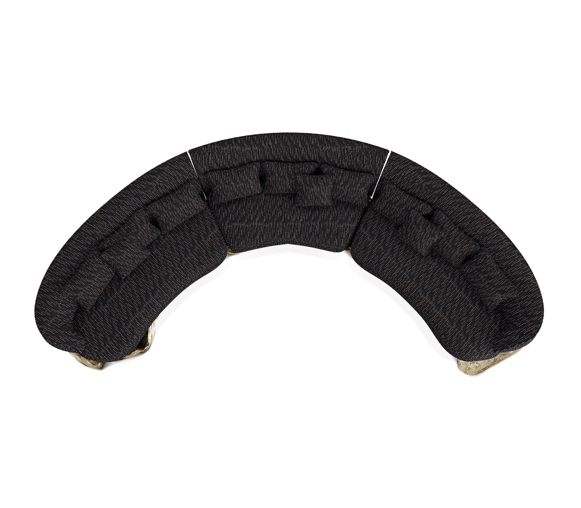 Angora zwarte gebogen bank