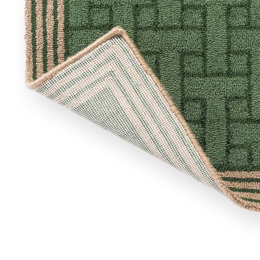 Monogram groen outdoor tapijt | Maat: 140 × 200 cm