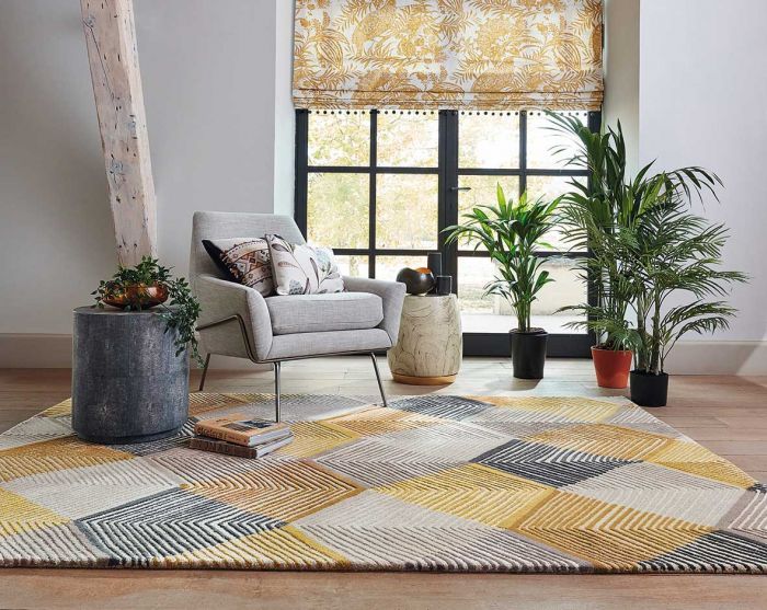 Rhythm saffron tapijt | Maat: 170 × 240 cm