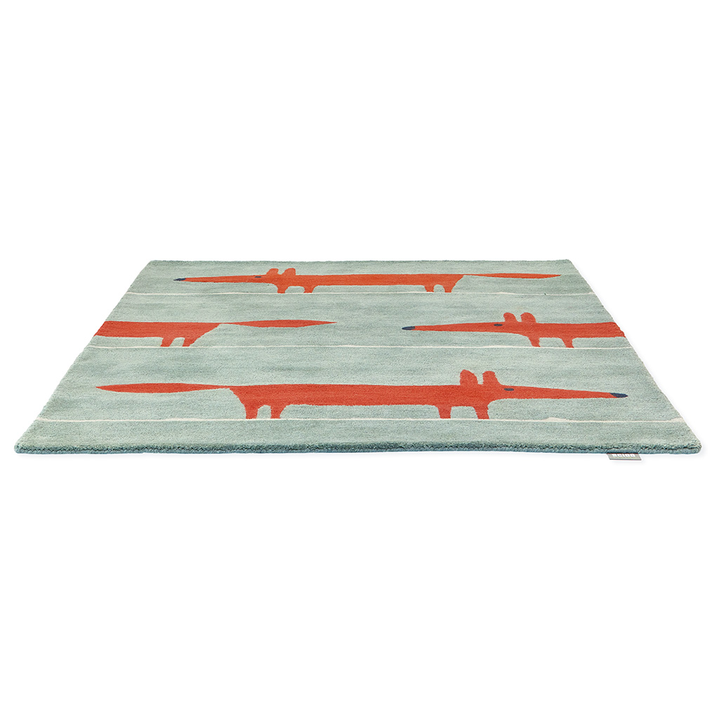 Mr. fox mint/poppy tapijt | Maat: 120 × 180 cm