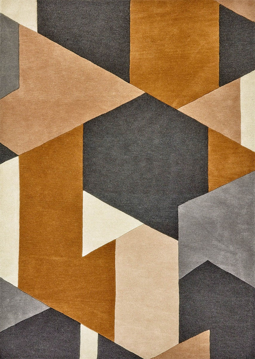 Popova caramel slate handmade tapijt | Maat: 200 × 280 cm