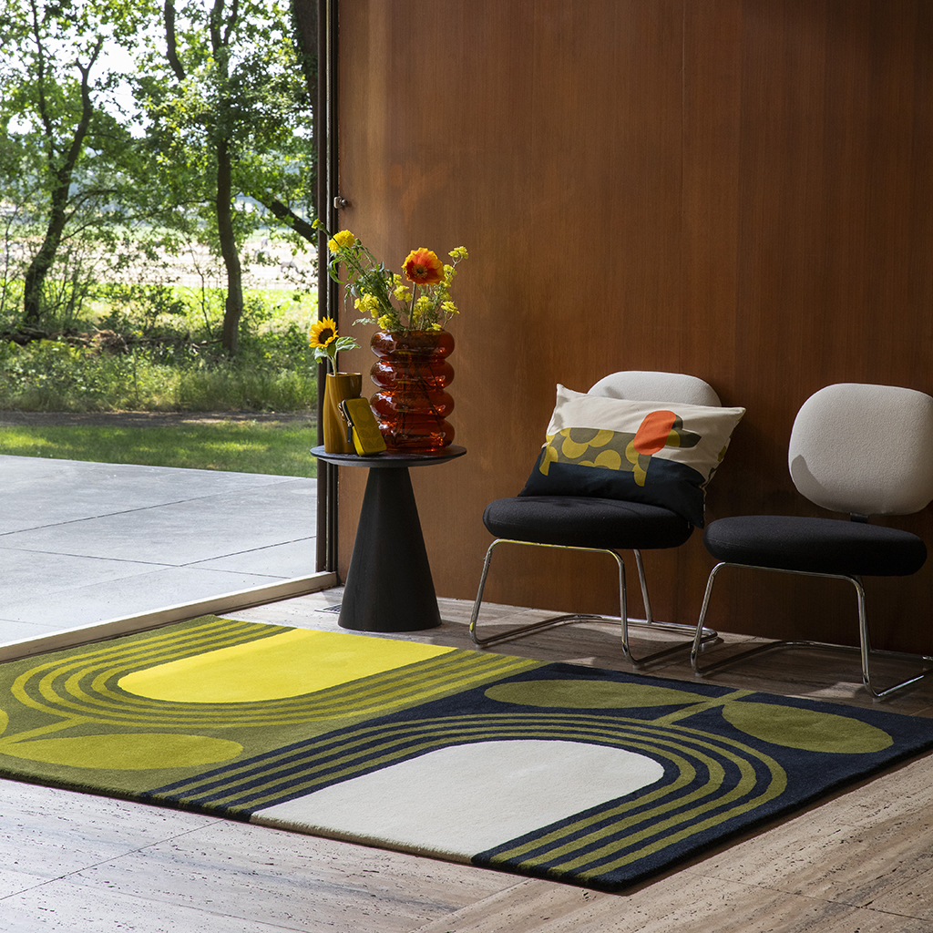 Striped tulip zeegras designer wol tapijt | Maat: 200 × 280 cm
