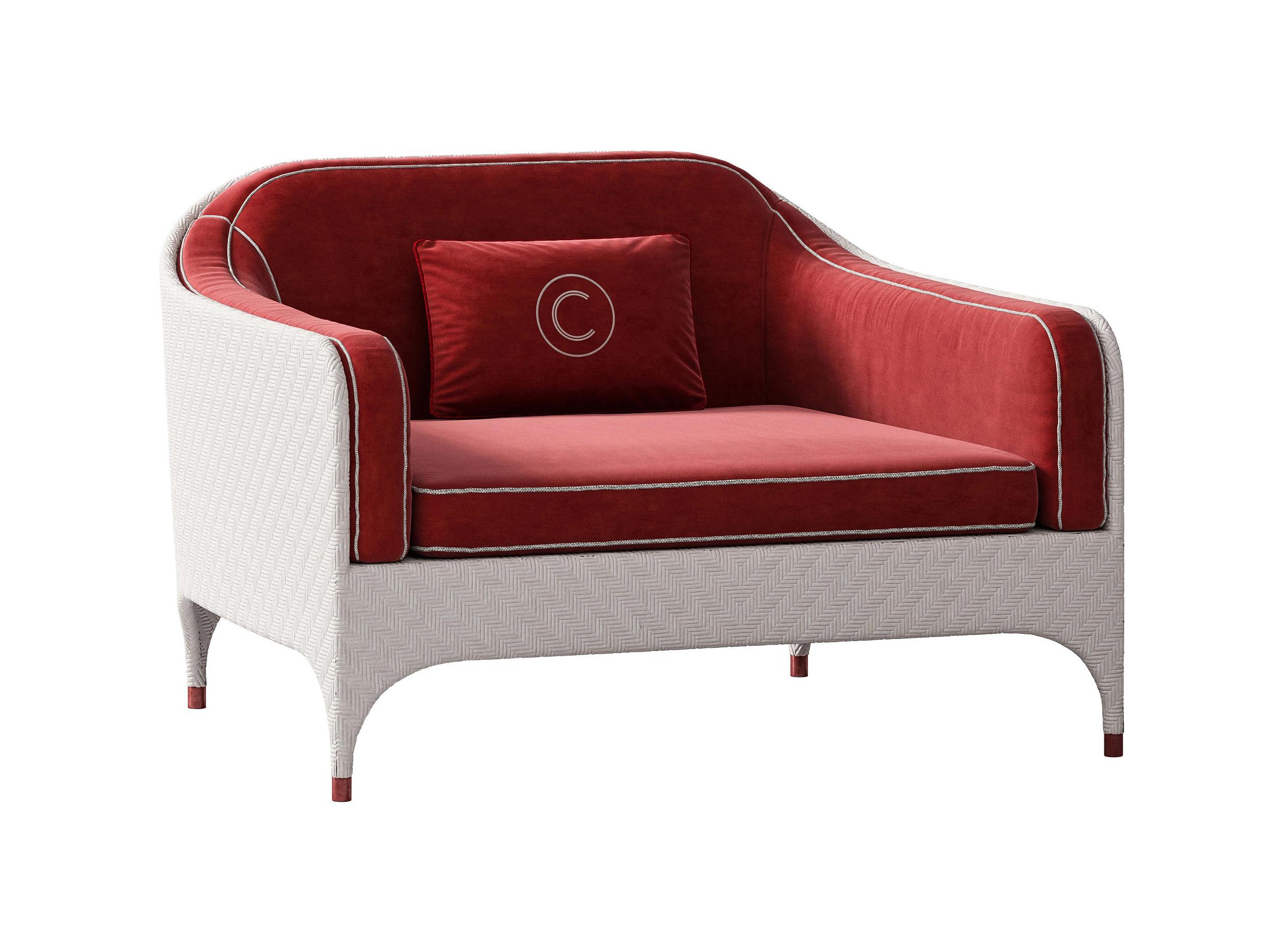 Brede tuinfauteuil met kussens