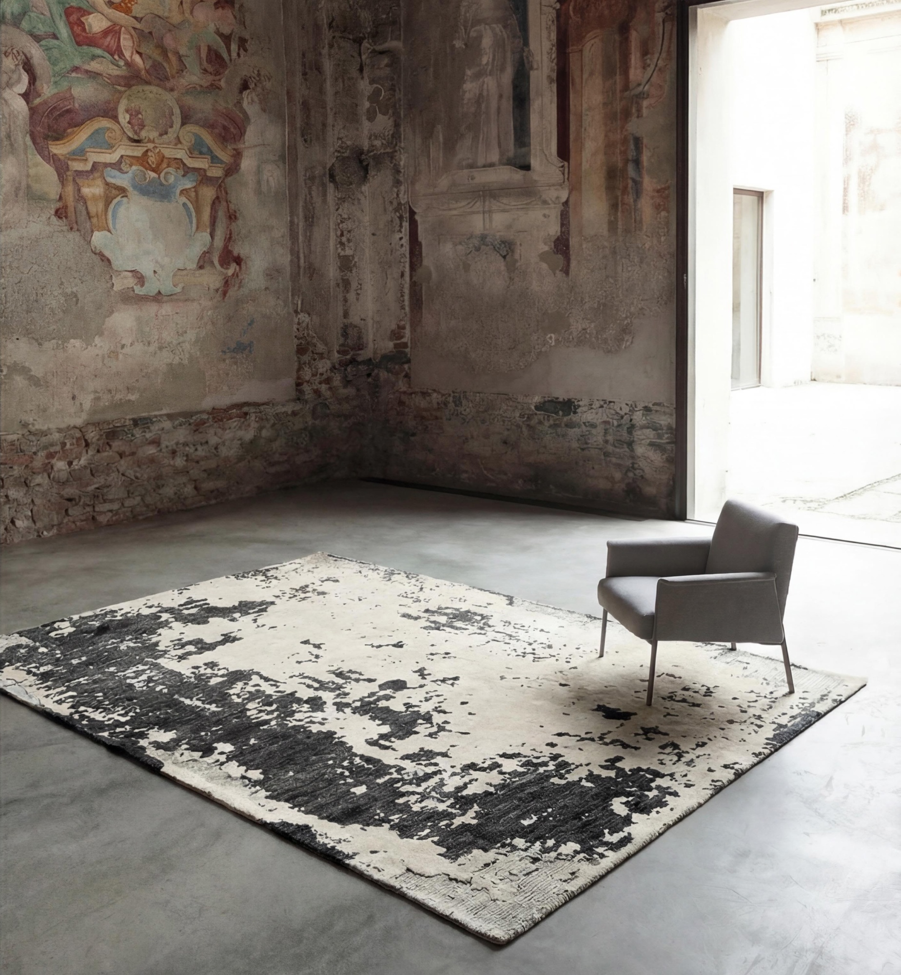 Monochrome Weathered Canvas vloerkleed