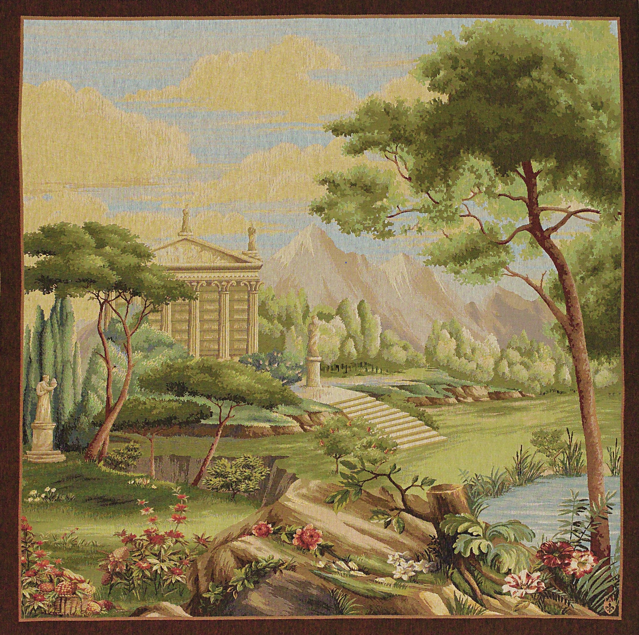 Panoramic View on a Garden wandtapijt
