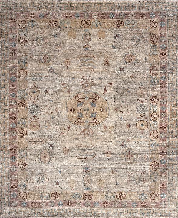 Khotan handgeknoopt wol vloerkleed