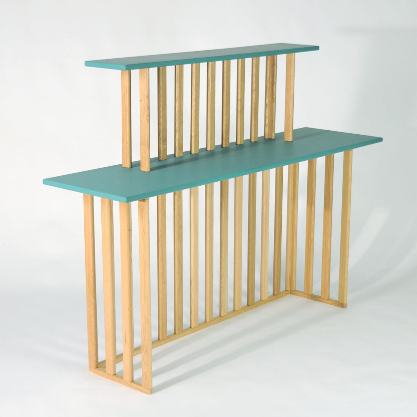 Groene twee-niveau consoletafel