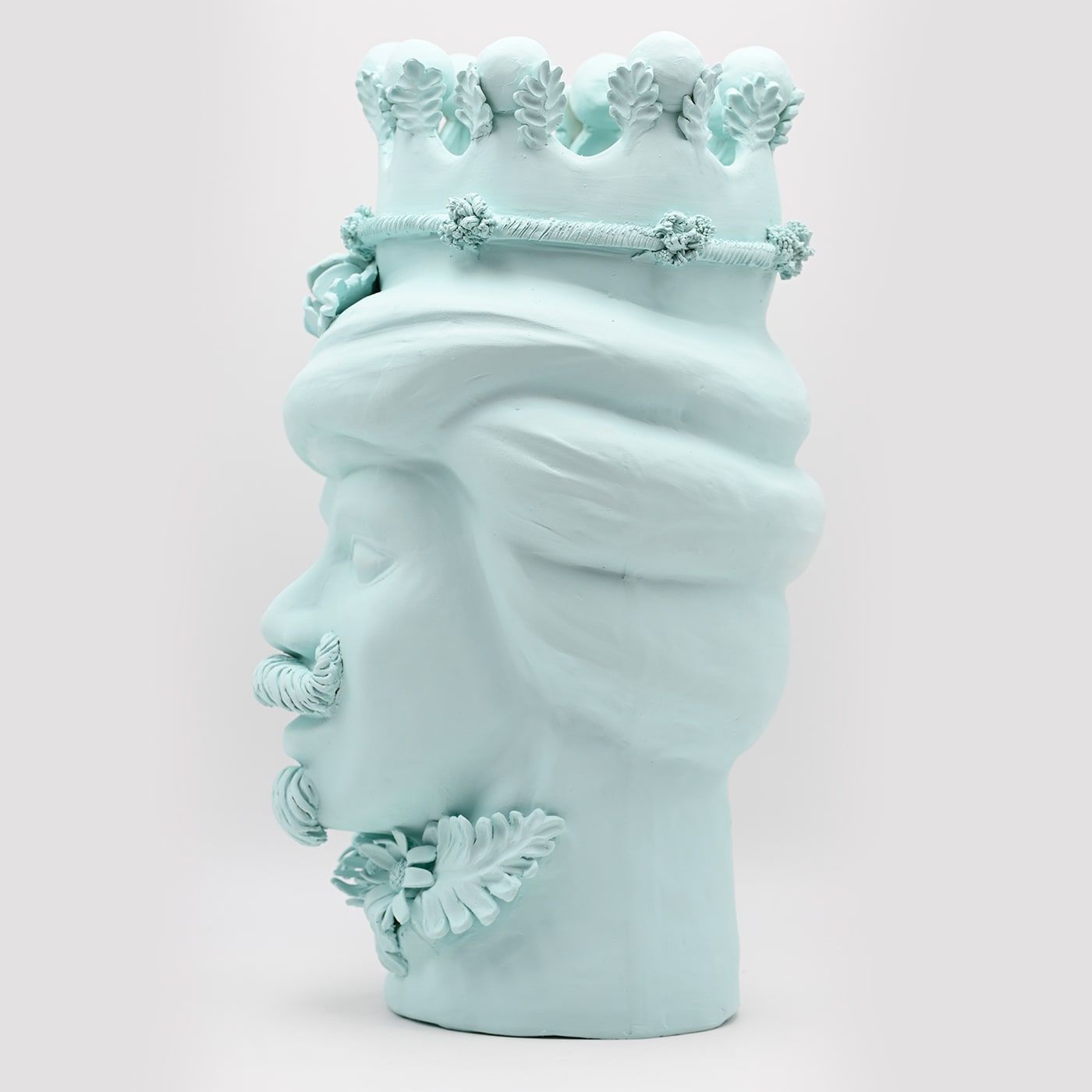Moor's Head hemelblauwe sculptuur