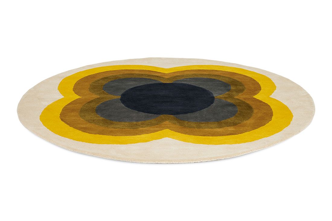 Sunflower geel cirkel tapijt | Maat: Ø 150 cm