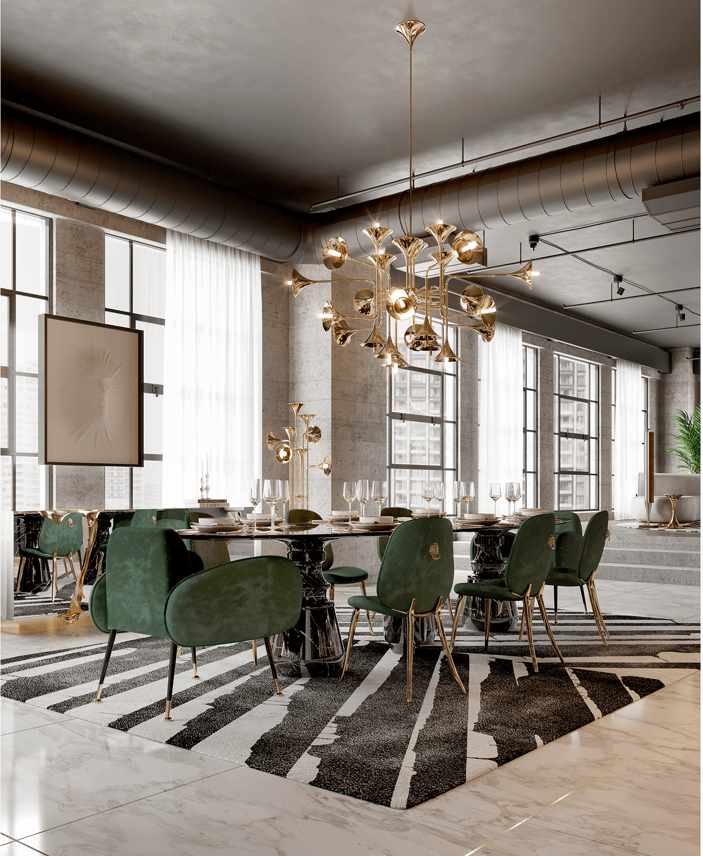 Obsidian ovale XL Nero Marquina eettafel