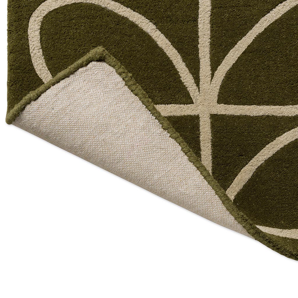 Linear Stem Runner Olive vloerkleed