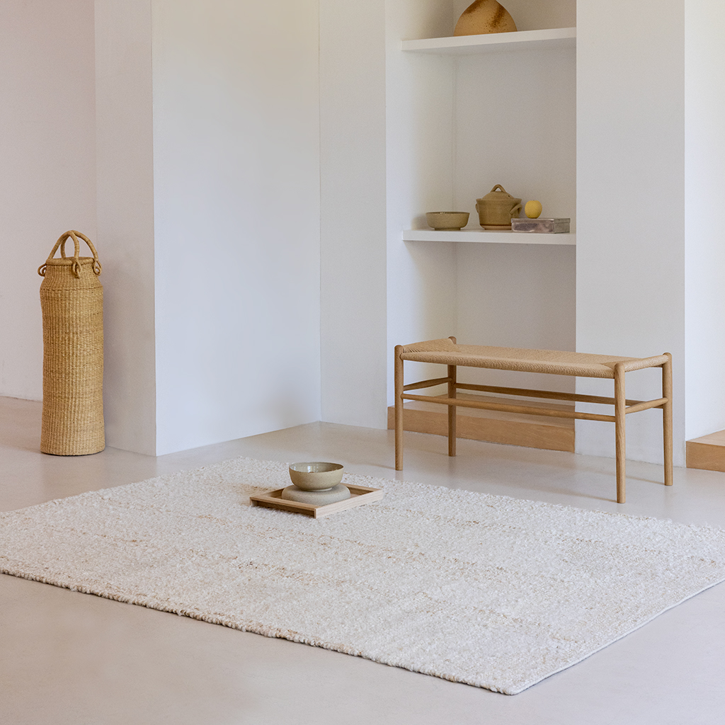 Craft fundament wolwit tapijt | Maat: 140 × 200 cm