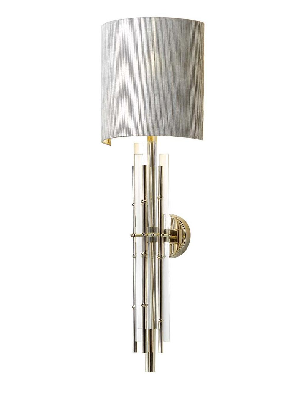 Bamboo Glas Wandlamp met Stoffen Kap