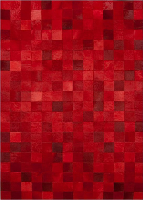 Mozaïek rood koeienhuid tapijt | Maat: 200 × 300 cm