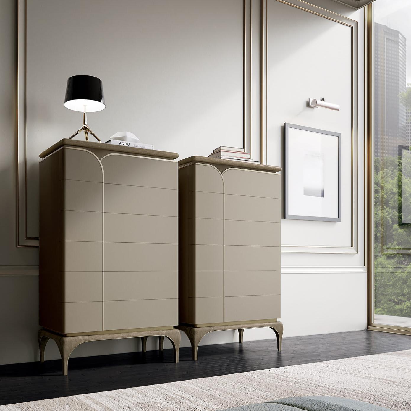 Luxe beige hoge ladekast