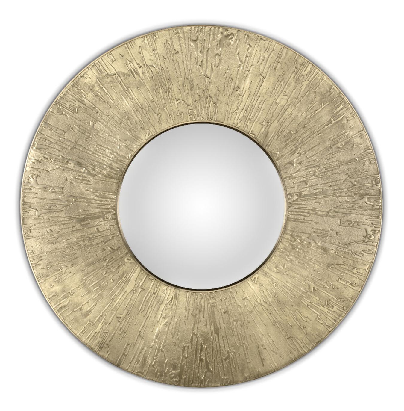 Ronde spiegel met messingaccent