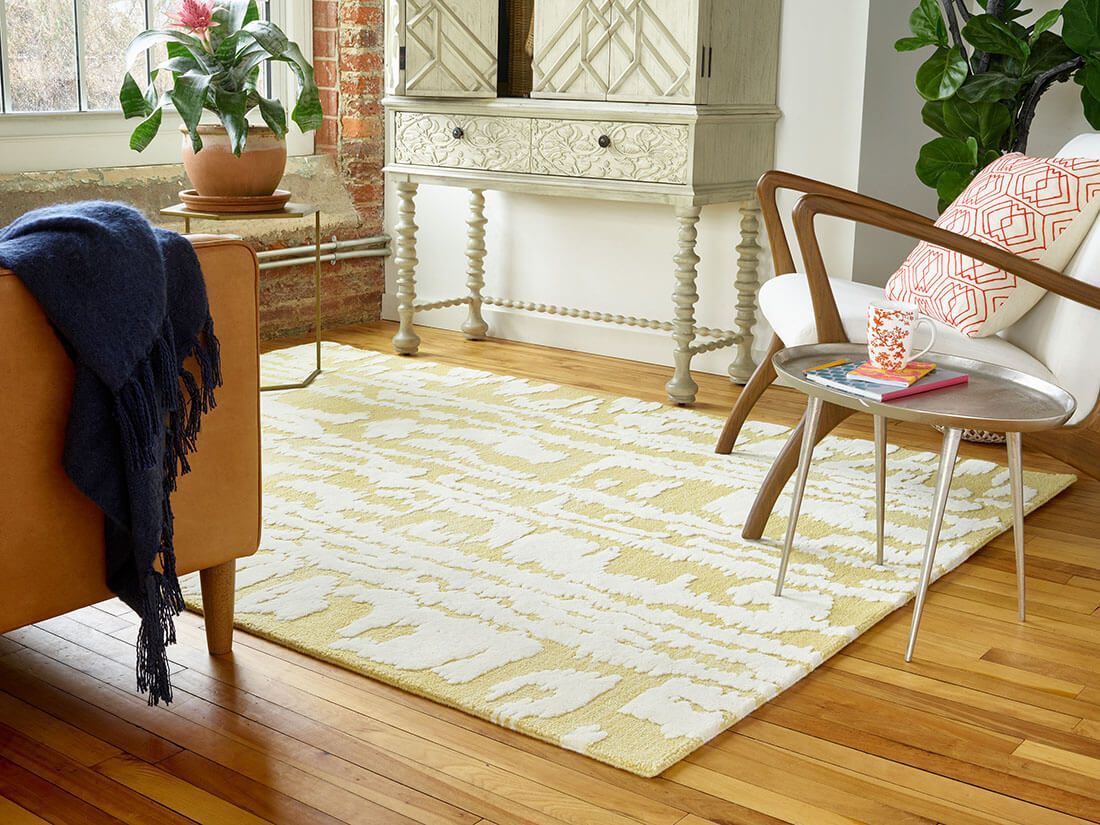 Waterwave stripe citron tapijt | Maat: 250 × 350 cm