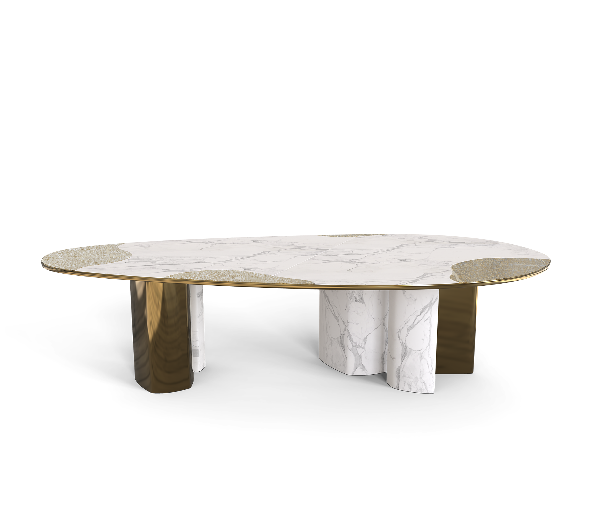 Athena Carrara marmer en patina eettafel