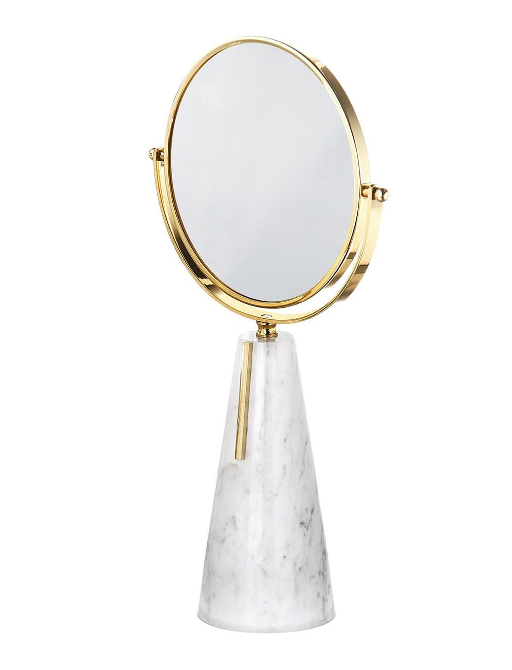Carrara Tafelspiegel in 24K Gouden Messing