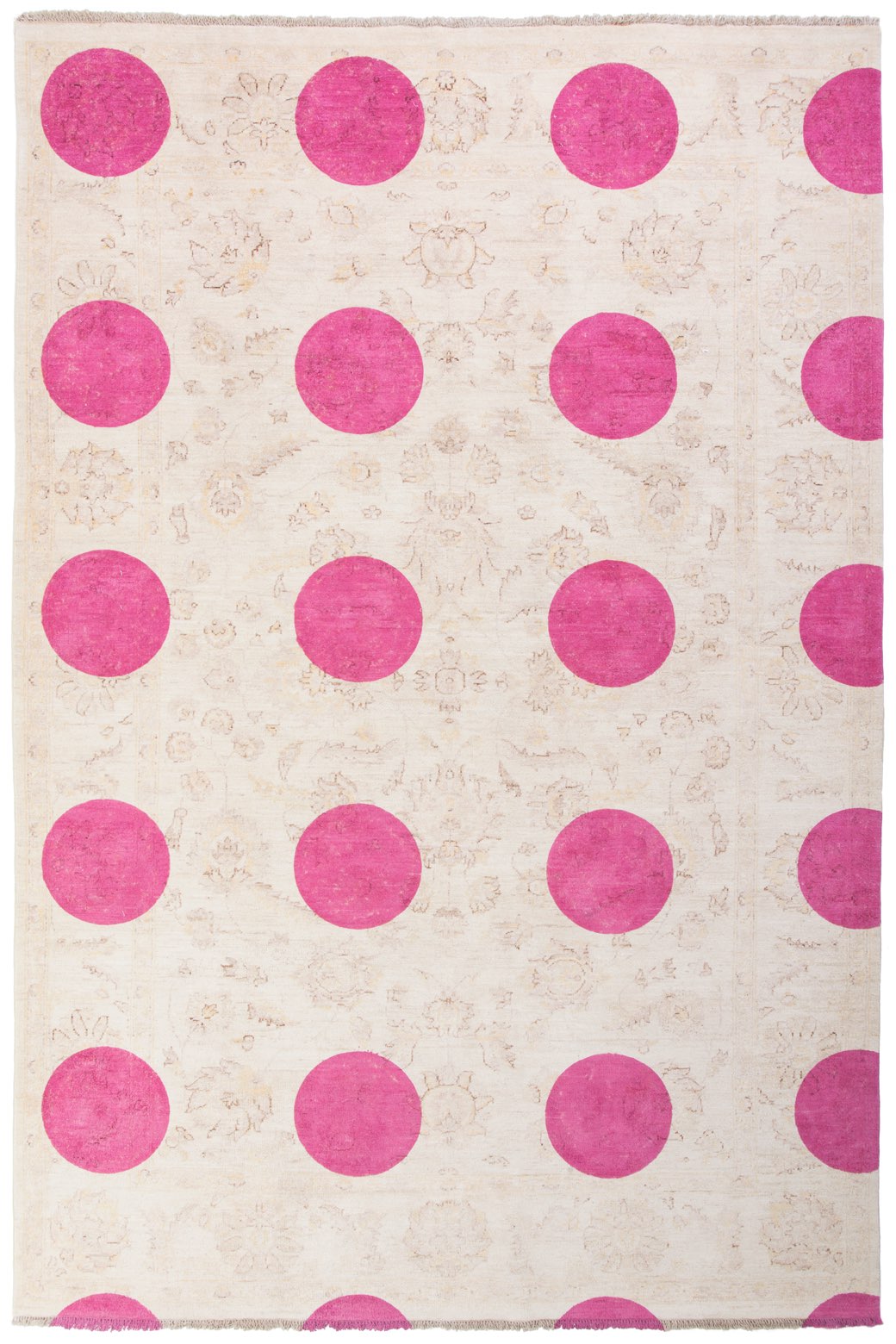 Dubbele laag roze designer vloerkleed