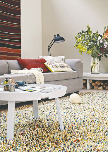 Gevilt wol multi shag tapijt