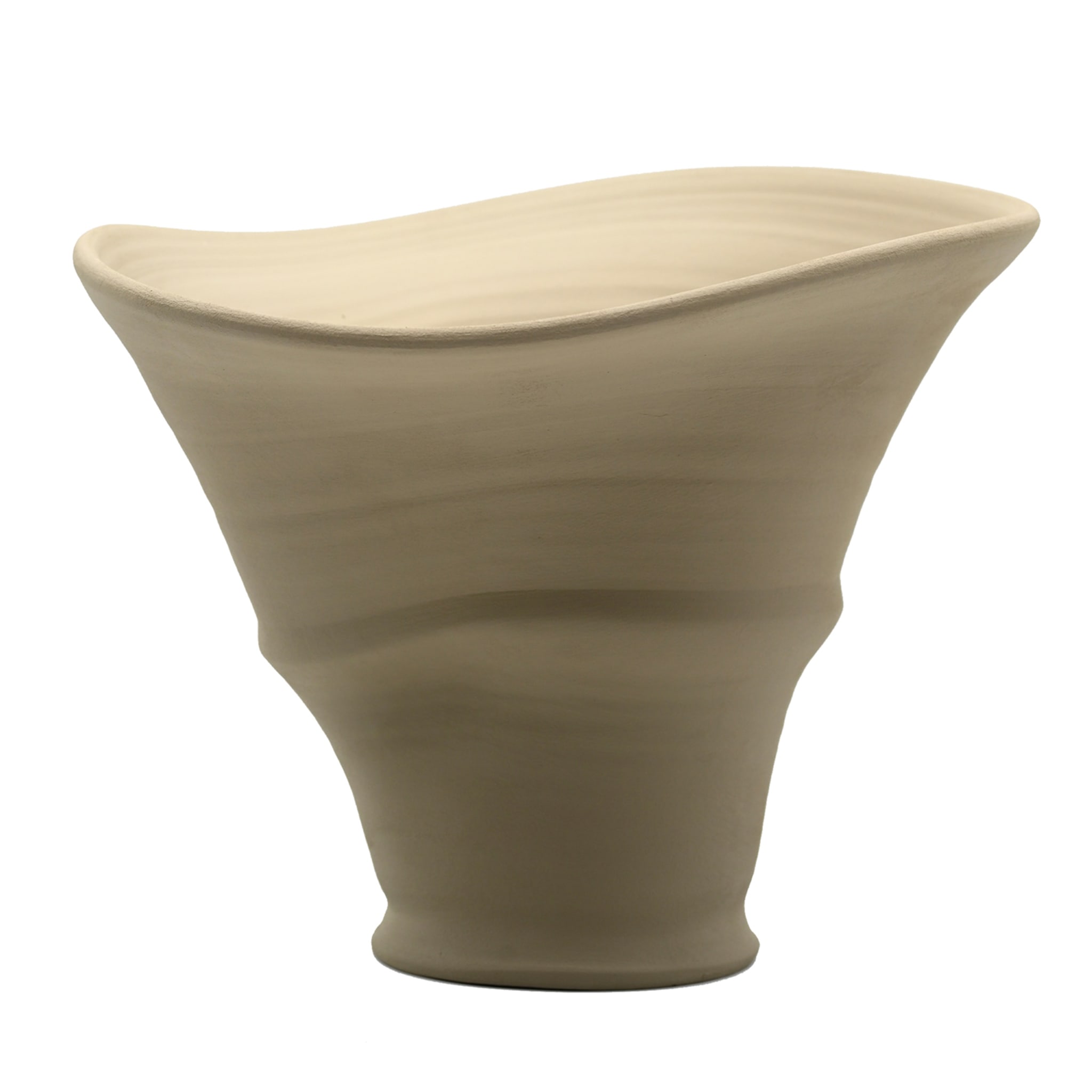 Beige handgebeeldhouwde vaas