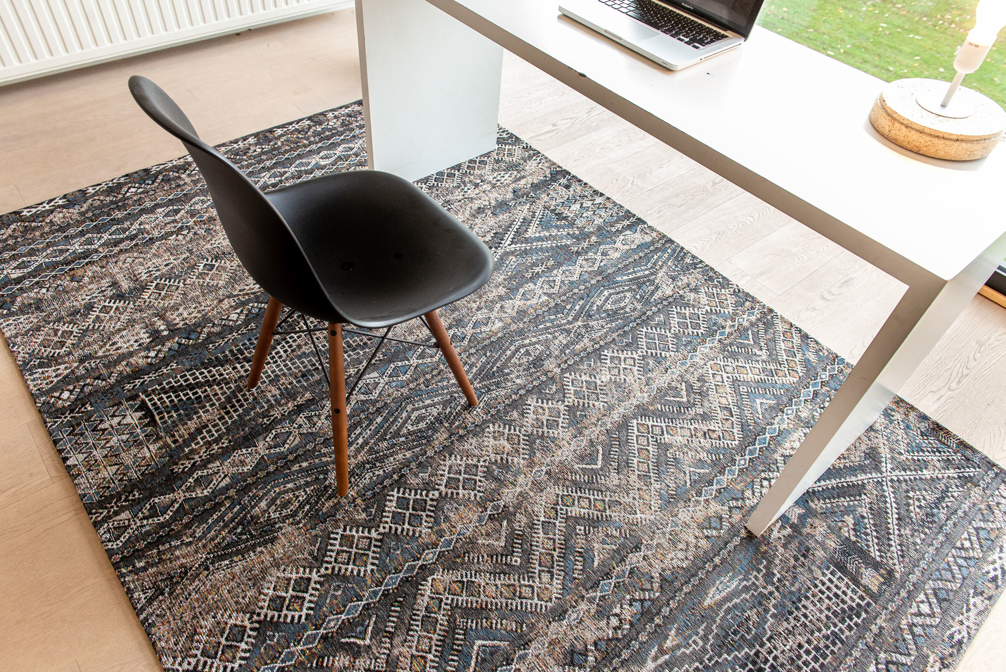 Black Rabat tapijt | Maat: 200 × 280 cm