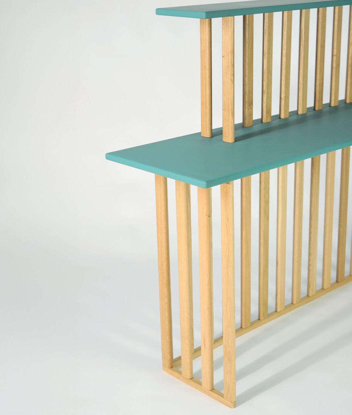 Groene twee-niveau consoletafel