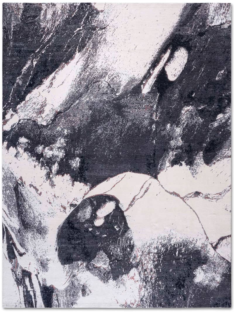 Zwart & wit handgeknoopt tapijt | Maat: 140 × 210 cm
