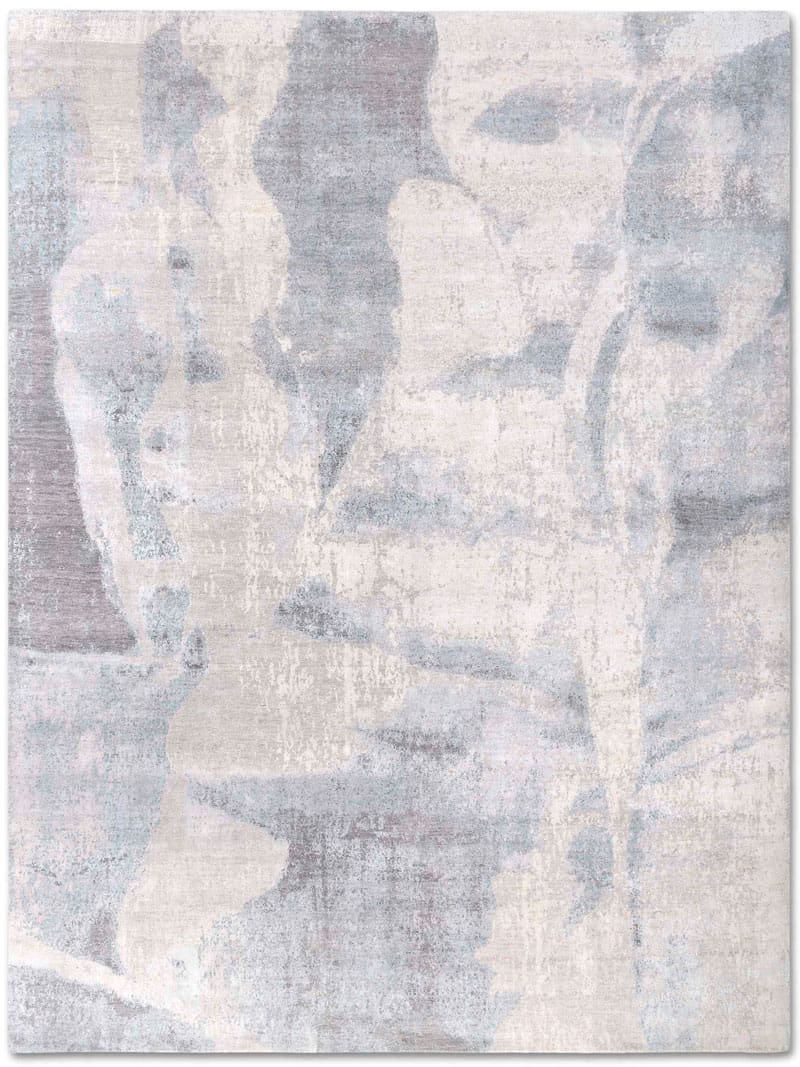 Grijs / ivoor handgeknoopt tapijt | Maat: 183 × 274 cm