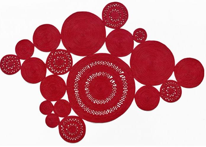 Gevlochten patchwork Red beauty tapijt | Maat: 160 × 230 cm Gevlochten patchwork Red beauty tapijt | Maat: 160 × 230 cm