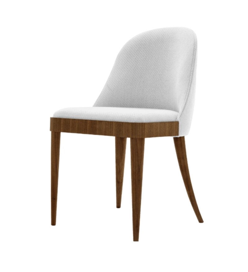 Cordiale natuurlijke massief walnoten stoel | Kleur: Linen UNICO NF184 47