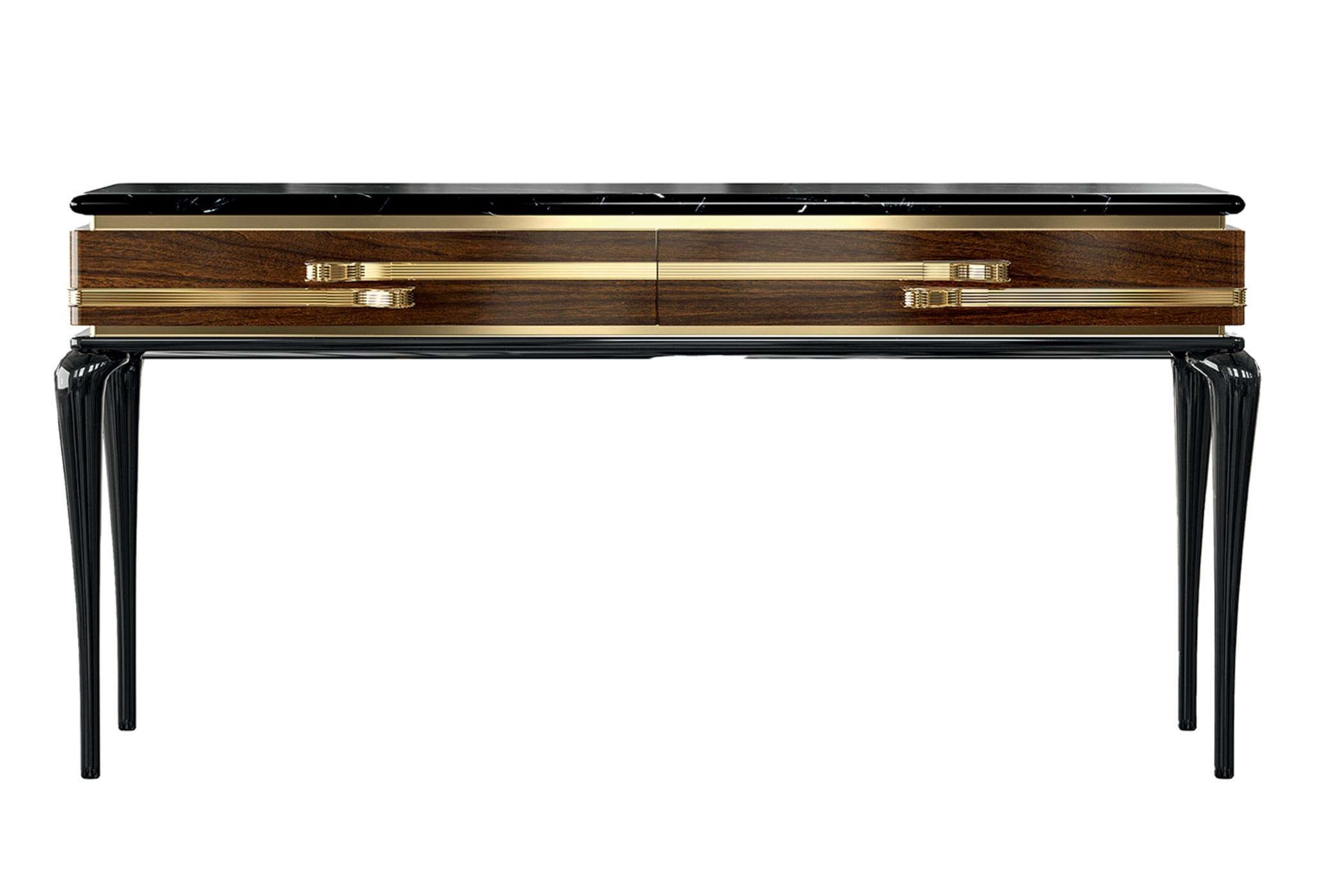 Dilan houten console | Configuratie: Met spiegel