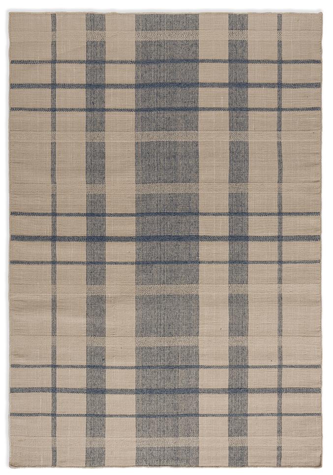 Zona denim ruit outdoor tapijt | Maat: 200 × 280 cm