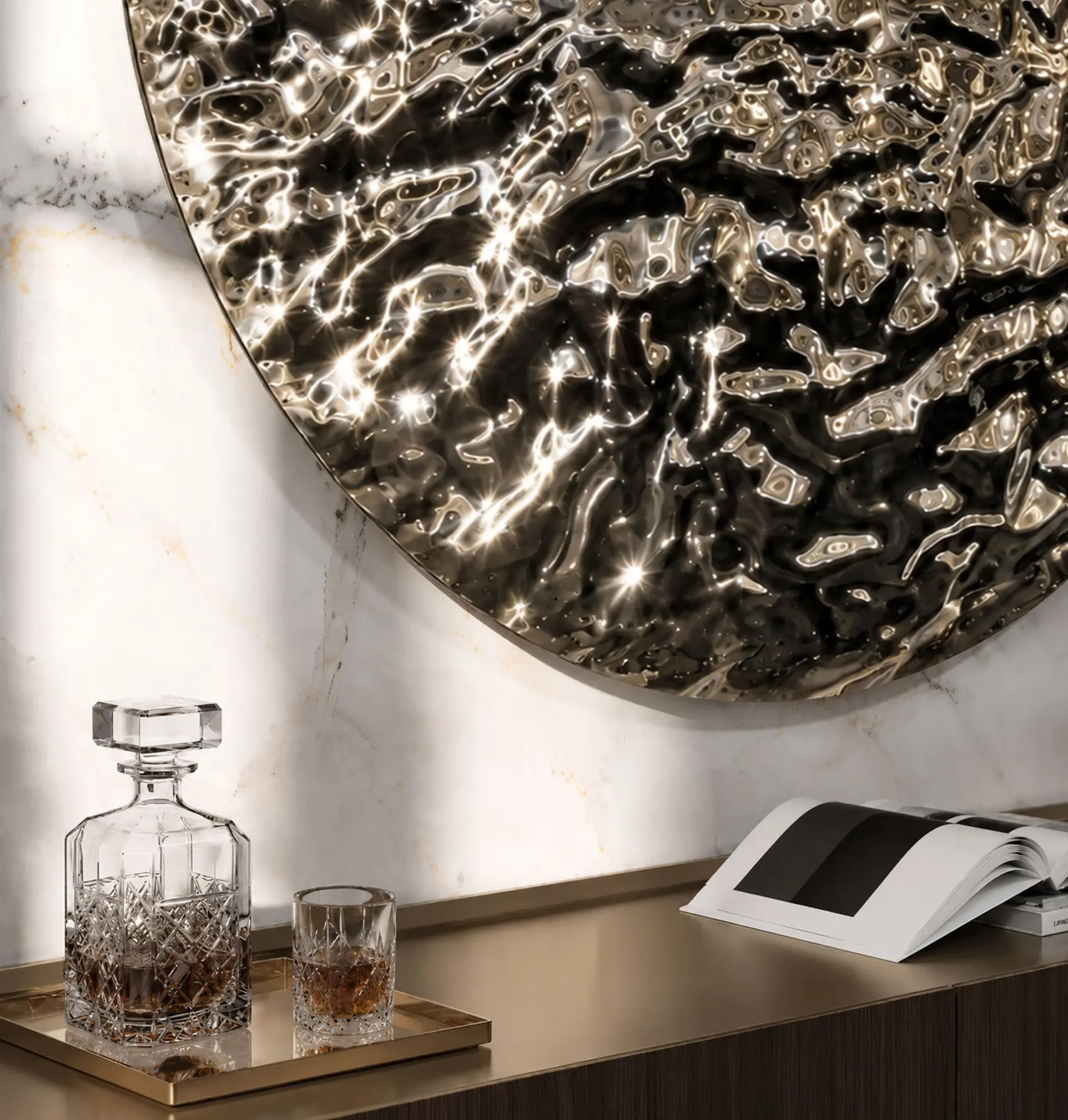 Gong decoratieve wandspiegel